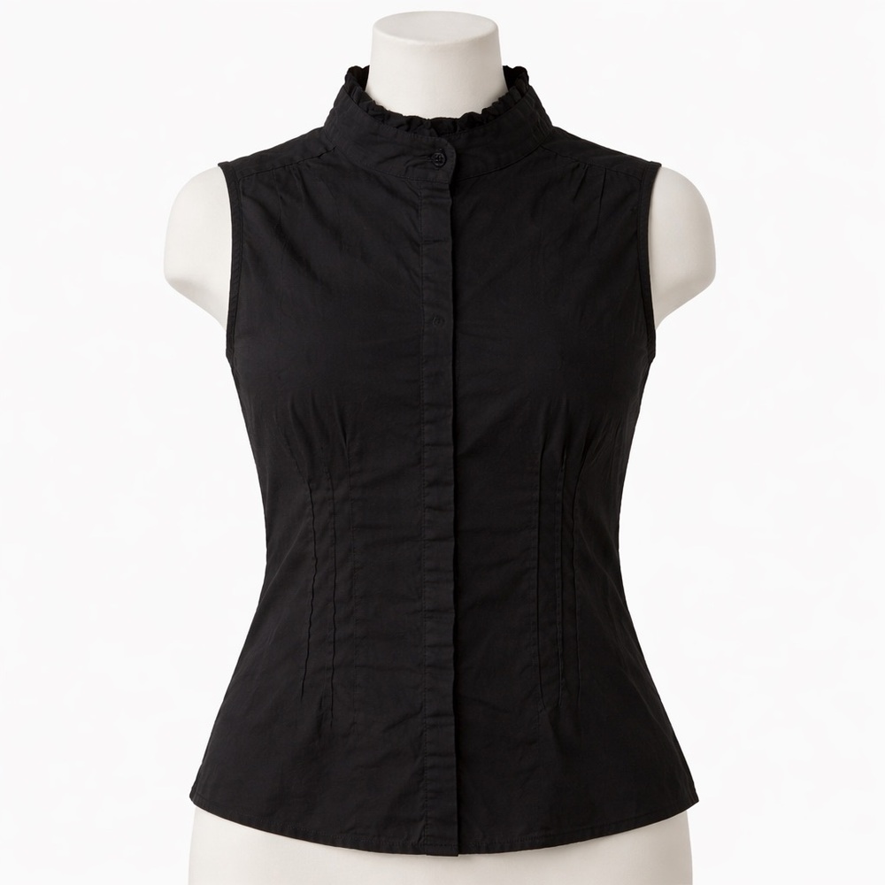 Express Black Sleeveless Button Down Top S